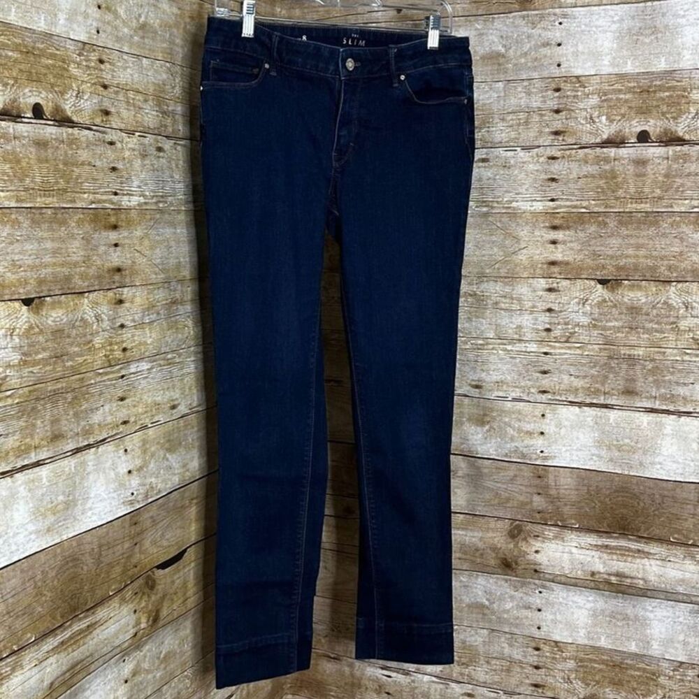 WHBM THE SLIM STRETCH CASUAL ESSENTIAL CLASSIC MATURE EVERYDAY WEAR JEANS SIZE 8